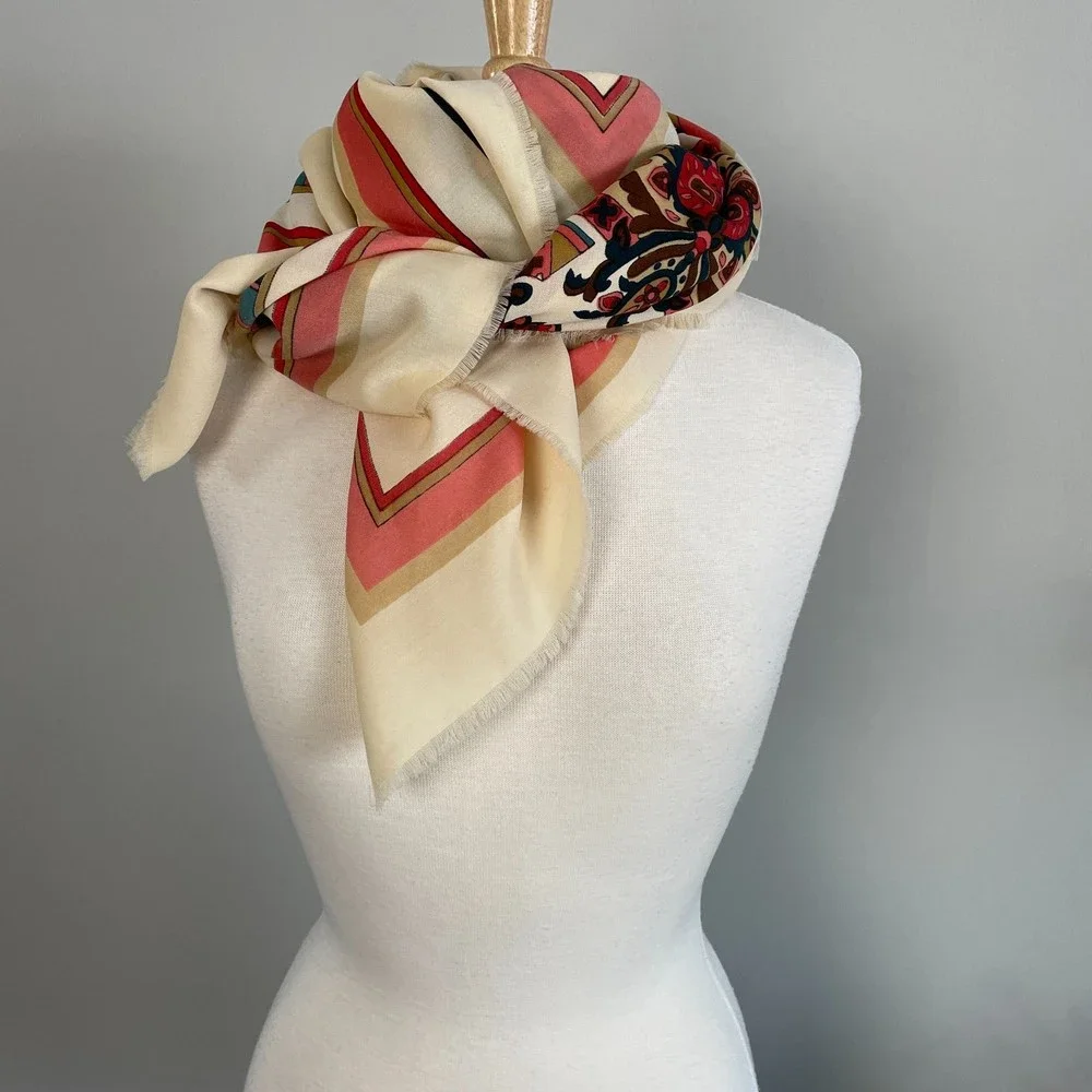 Vintage Oversized Cross Western Scarf VTG Scarf